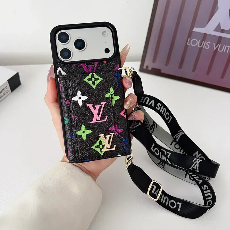 Tri-Fold Leather Crossbody Phone Bag