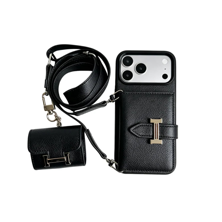 Luxury H-Buckle Crossbody Bag for iPhone