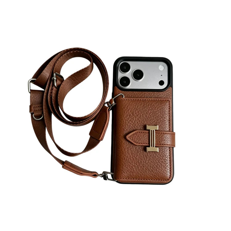 Luxury H-Buckle Crossbody Bag for iPhone