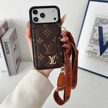 Tri-Fold Leather Crossbody Phone Bag