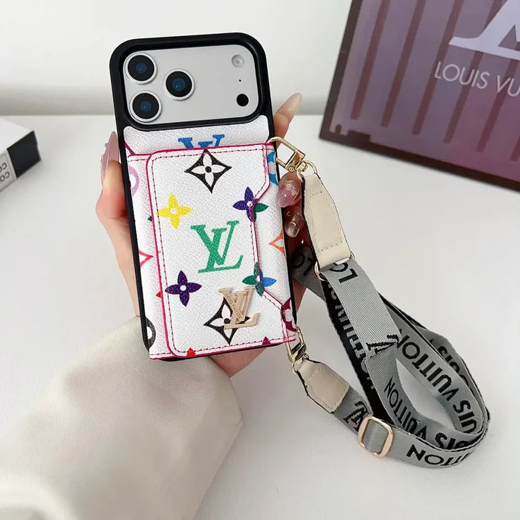 Tri-Fold Leather Crossbody Phone Bag
