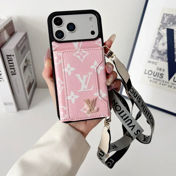 Tri-Fold Leather Crossbody Phone Bag